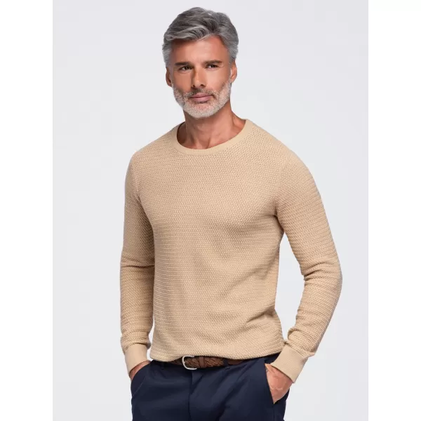  Férfi pulóver OMBRE OM-SWSW-0119 HOMOK 