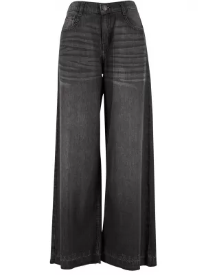 Női nadrág URBAN CLASSICS TB7712 FEKETÉRE MOSVA