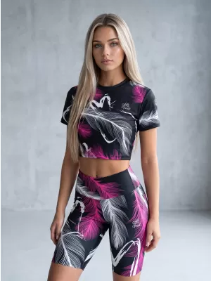 Női prémium térdig érő leggings (új méretek) ALTISPORT VOJ/ALW001LEG06 FEKETE/RÓZSASZÍN
