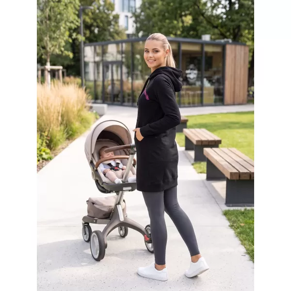  Hosszabbított női pulóver ALTISPORT ALW001419 FEKETE RÓZSASZÍN 