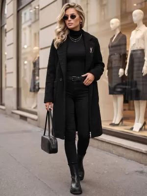 Női kabát DSTREET NY0782 FEKETE