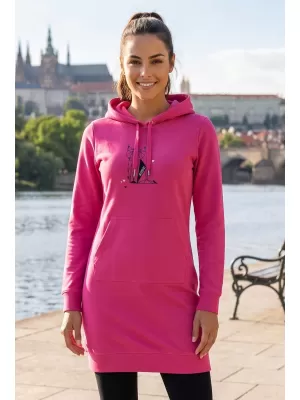 Hosszabbított női pulóver ALTISPORT ALW091419 BÍBORVÖRÖS
