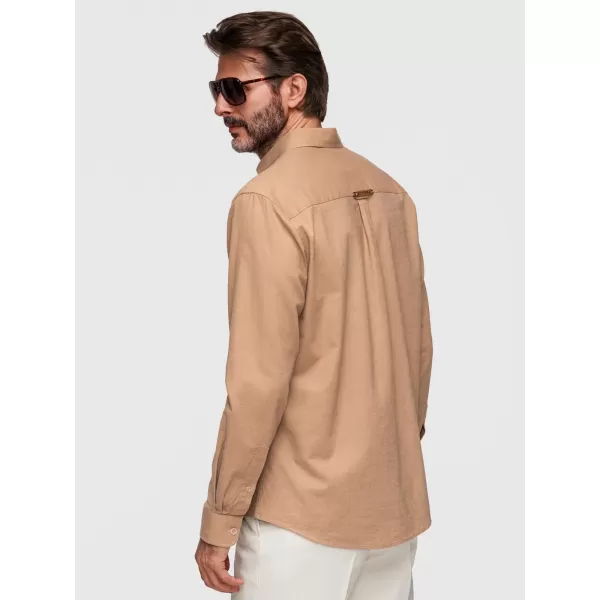  Férfi ing OMBRE N-OM-SHCS-0134 VILÁGOSBARNA 