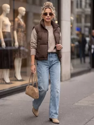 Női mellény DSTREET TY5972 BARNA