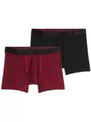 Férfi boxerek PUMA MEN GRAPHICAL PRINT BOXERS 2P 94780402 PIROS KOMBÓ