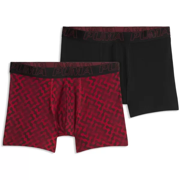  Férfi boxerek PUMA MEN GRAPHICAL PRINT BOXERS 2P 94780402 PIROS KOMBÓ 