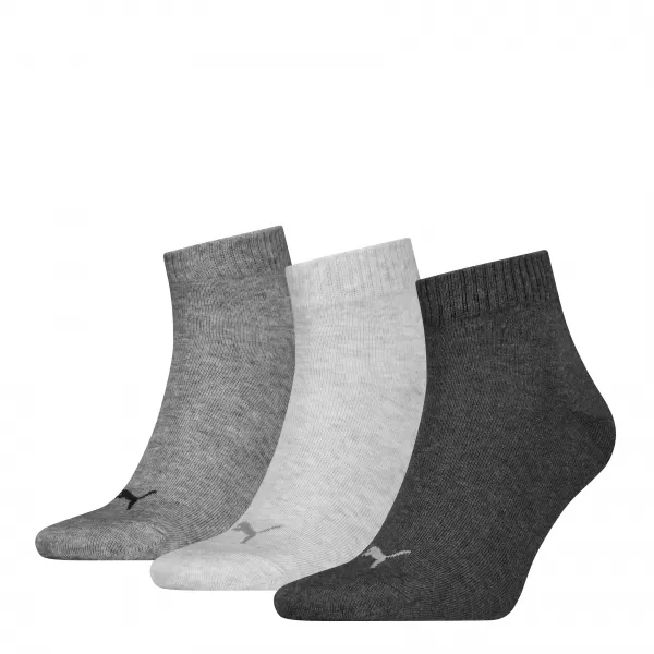  Zokni PUMA UNISEX QUARTER PLAIN 3P 93858916 ANTRACIT/L MEL SZÜRKE/M MEL SZÜRKE 