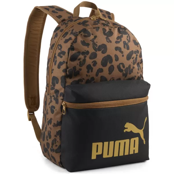  Hátizsák PUMA PHASE AOP BACKPACK 09116916 PUMA FEKETE/KONA BARNA/LEOPÁRD AOP 