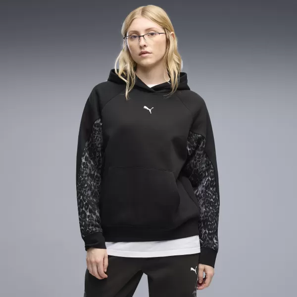  Női pulóver PUMA SPORT ANIMAL STANDARD HOODIE FL 69400701 PUMA FEKETE 