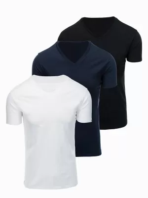 Férfi póló OMBRE OM-TSBS-0281 FEKETE/FEHÉR/KÉK