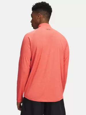 Férfi póló UNDER ARMOUR TECH TEXTURED 1/2 ZIP 1382797-690 PIROS