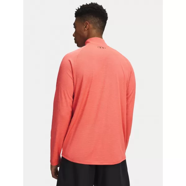  Férfi póló UNDER ARMOUR TECH TEXTURED 1/2 ZIP 1382797-690 PIROS 