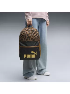 Hátizsák PUMA PHASE AOP BACKPACK 09116916 PUMA FEKETE/KONA BARNA/LEOPÁRD AOP