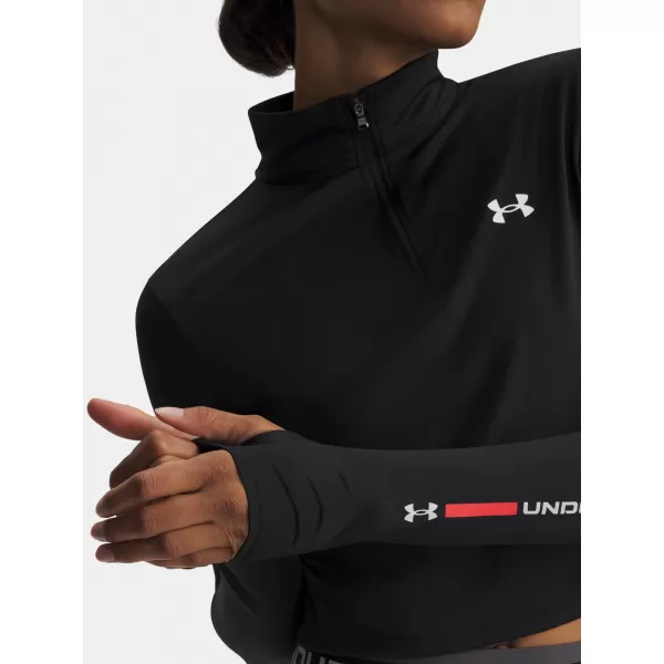  Női póló UNDER ARMOUR TECH BRANDED 1/2 ZIP 6009988-001 FEKETE 