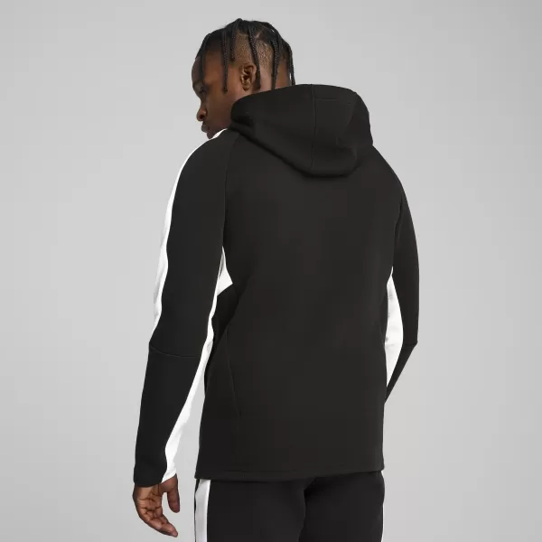  Férfi pulóver PUMA TEAMEVOSTRIPE HOODY 659954-03 PUMA FEKETE/PUMA EZÜST 