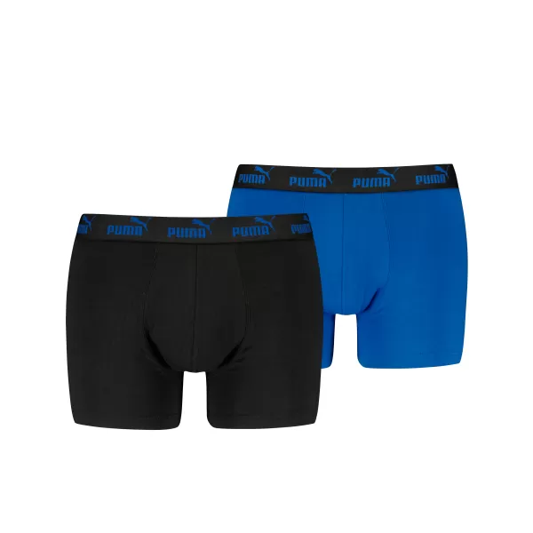  Férfi boxerek PUMA ELEMENTS MEN BASIC BOXERS 2P 93875301 FEKETE/KÉK 