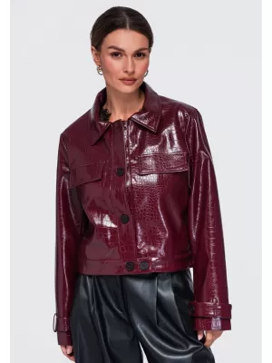 Női kabát OMBRE OW-JAFL-0145 BURGUNDIA