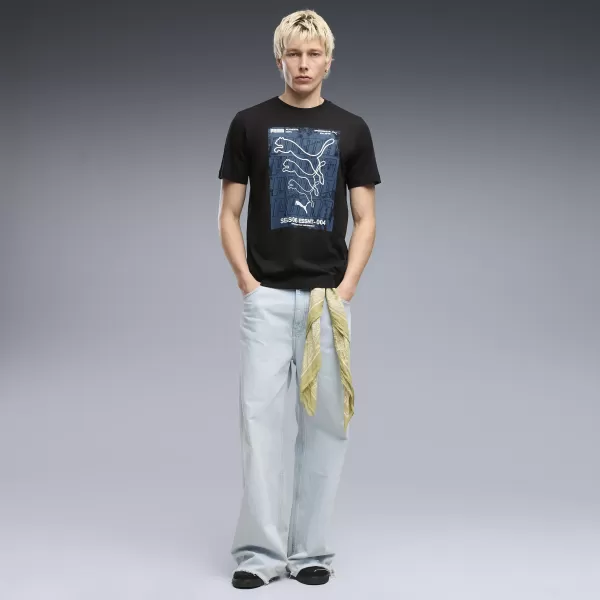  Férfi póló PUMA GRAPHICS BOX TEE 69436601 PUMA FEKETE 