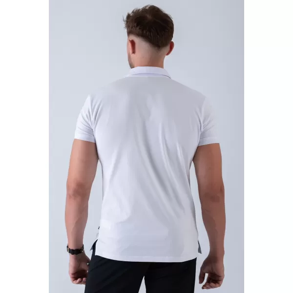  Férfi pólók NEBBIA MIKE MUSCLE FIT POLO 157 FEHÉR 