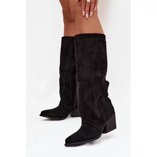  Női cowboy csizma BOTO LQ-160 FEKETE 