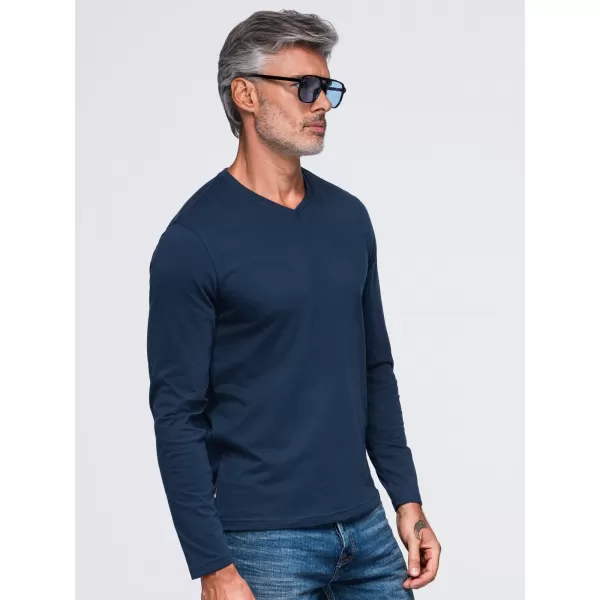  Férfi póló OMBRE OM-LSBL-0143 SÖTÉTKÉK 