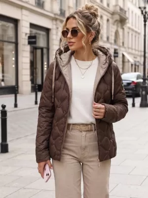 Női kabát DSTREET TY5883 BARNA