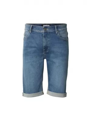 Férfi rövidnadrág URBAN CLASSICS TB8457 KÖZÉP MÉLYKÉK MOSOTT