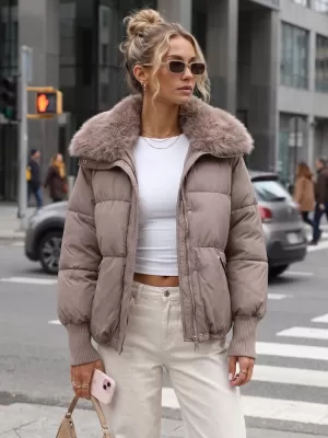 Női kabát DSTREET TY5820 BARNA