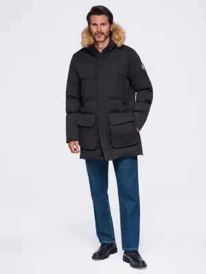 Férfi parka OMBRE OM-JALJ-0310 FEKETE