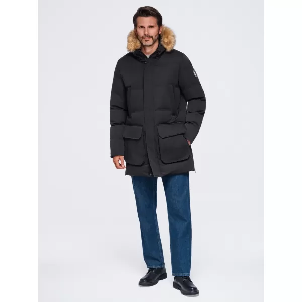  Férfi parka OMBRE OM-JALJ-0310 FEKETE 