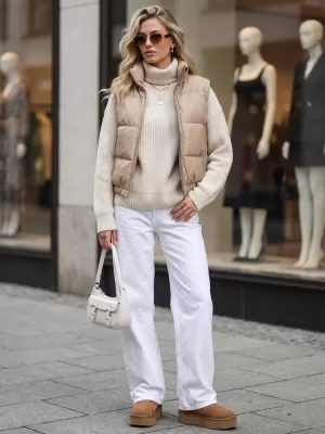Női mellény DSTREET TY5734 BÉZS