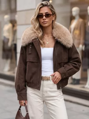 Női kabát DSTREET TY5694 BARNA
