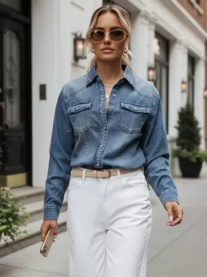 Női ing DSTREET DY0491 KÉK