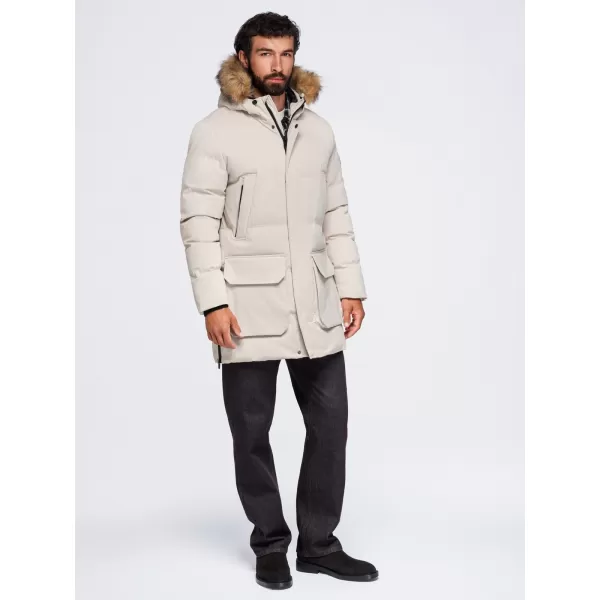  Férfi parka OMBRE OM-JALJ-0310 KRÉM 