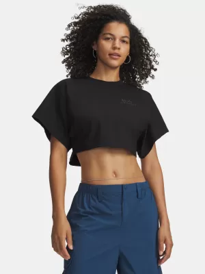 Női póló UNDER ARMOUR CROPPED SCRIPT SS TEE 6009677-008 FEKETE