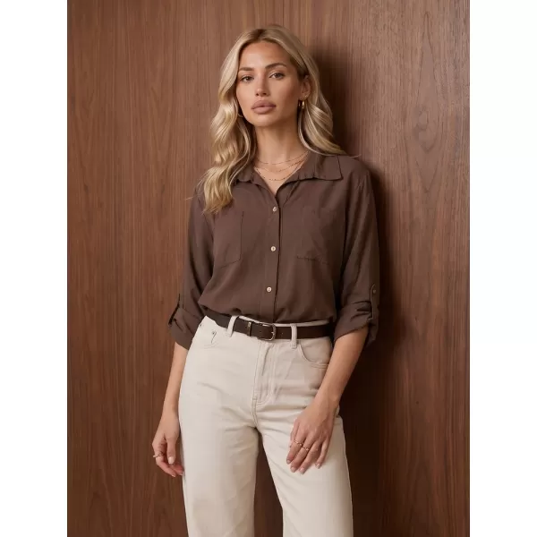  Női ing DSTREET DY0506 BARNA 
