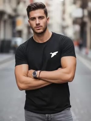 Férfi póló DSTREET NX0183R-BK FEKETE
