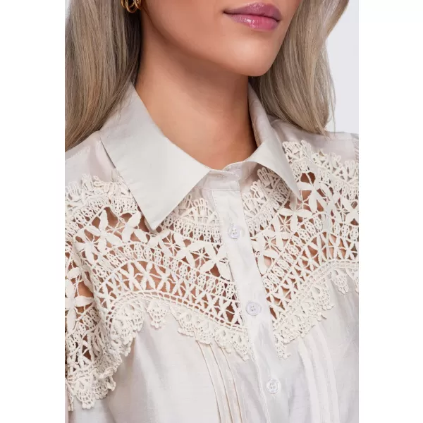  Női ing OMBRE OW-SH-E0075 BÉZS 