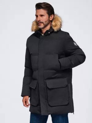 Férfi parka OMBRE OM-JALJ-0310 FEKETE
