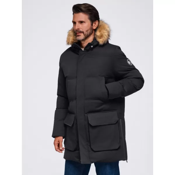  Férfi parka OMBRE OM-JALJ-0310 FEKETE 