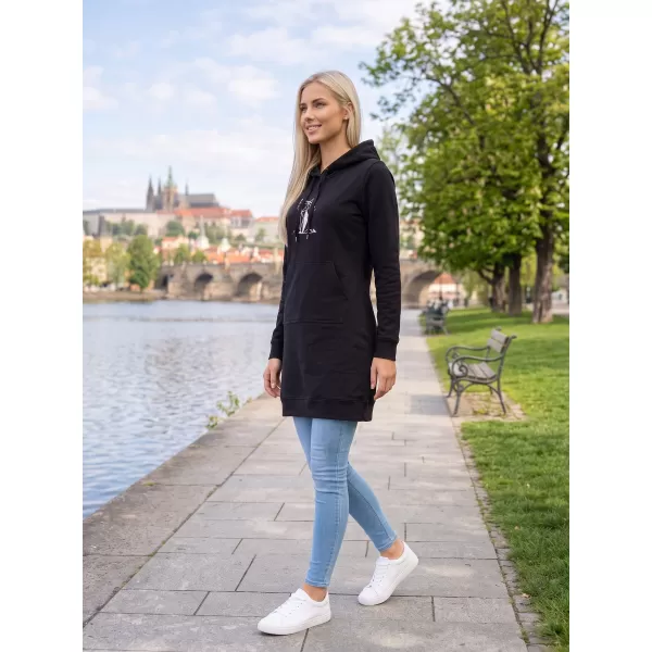  Hosszabbított női pulóver ALTISPORT ALW091419 FEKETE RÓZSASZÍN 