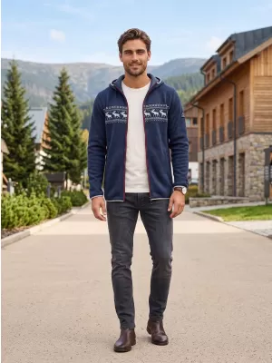 Meleg férfi pulóver ALPINE PRO NORES HOLDFÉNYES ÓCEÁNI VÁLTOZAT PA