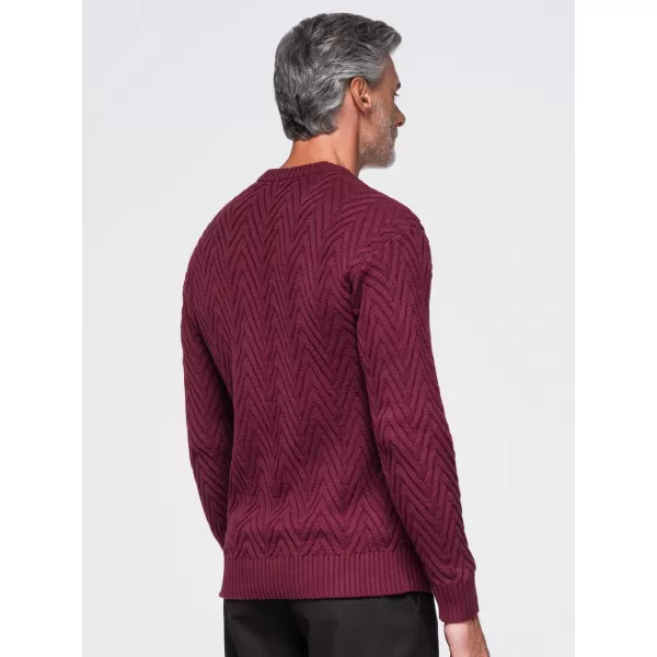  Férfi pulóver OMBRE OM-SWSW-0190 BURGUNDIA 