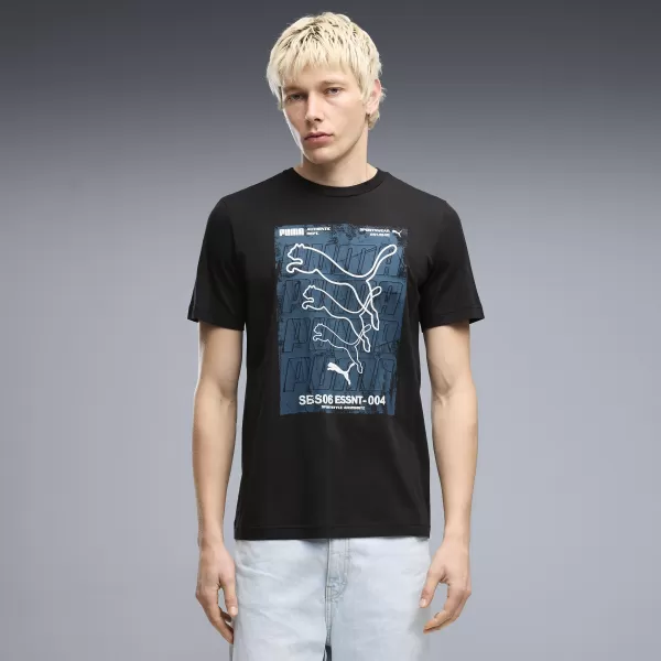 Férfi póló PUMA GRAPHICS BOX TEE 69436601 PUMA FEKETE 
