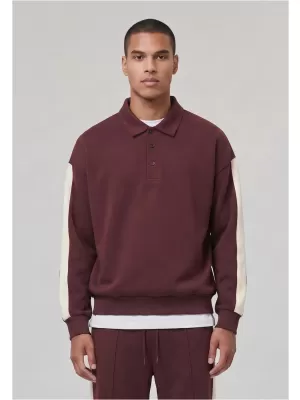 Férfi póló gallérral URBAN CLASSICS TB8595-01151 CSERESZNYE