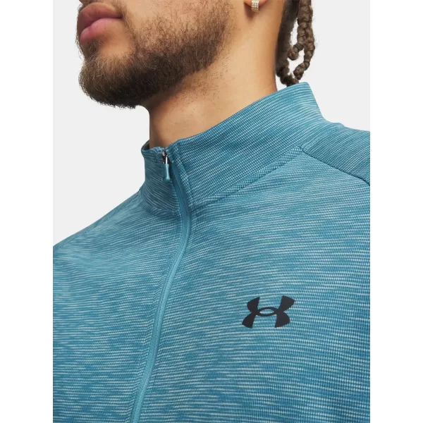  Férfi póló UNDER ARMOUR TECH TEXTURED 1/2 ZIP 1382797-466 KÉK 