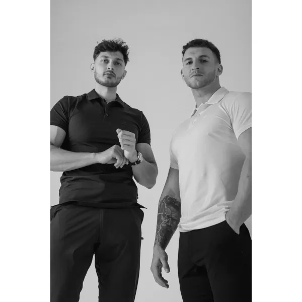  Férfi pólók NEBBIA MIKE MUSCLE FIT POLO 157 FEHÉR 