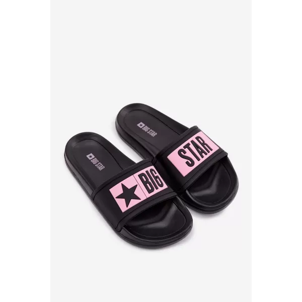  Gyermek papucs BIG STAR SHOES TT374A004 FEKETE/RÓZSASZÍN 