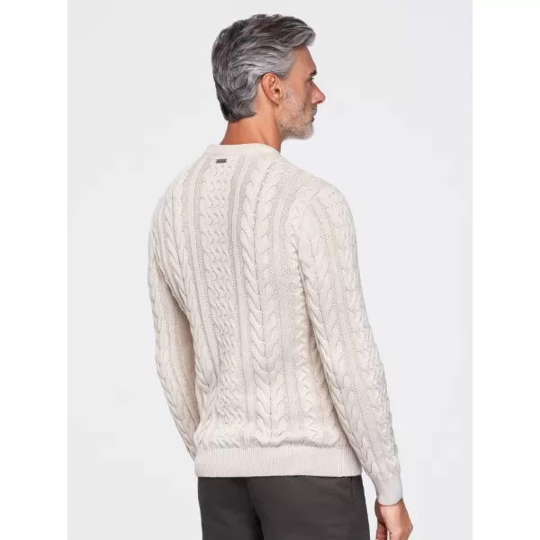  Férfi pulóver OMBRE OM-SWSW-0191 EKRÜ 