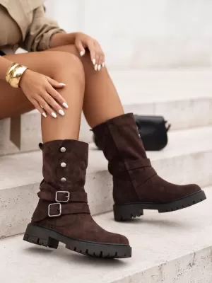Női cipők DSTREET ZY1478 BROWN BARNA